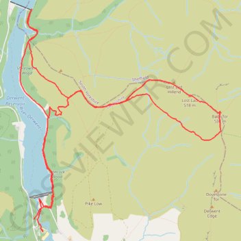 Derwent Reservoir trail, distance, elevation, map, profile, GPS track