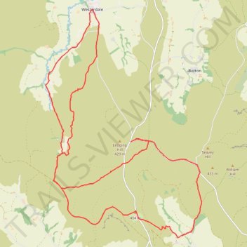 Westerdale top trail, distance, elevation, map, profile, GPS track