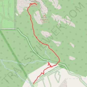 Mount Stapylton West trail, distance, elevation, map, profile, GPS track