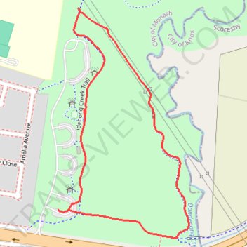 Jells Park loop hike via Dandenong Creek Trail trail, distance, elevation, map, profile, GPS track