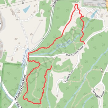 Lingo Trail, E Trail and Arboretum Trail Loop in Mount Airy Forest trail, distance, elevation, map, profile, GPS track