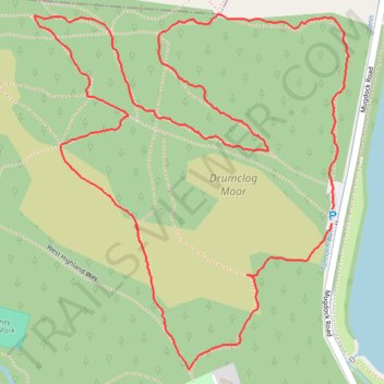 Paths around Drumclog Moor trail, distance, elevation, map, profile, GPS track