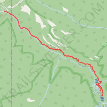 Punchbowl Falls via Eagle Creek in Columbia River Gorge National Scenic Area trail, distance, elevation, map, profile, GPS track