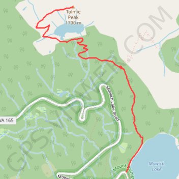 Tolmie Peak from Mowich Lake via Wonderland Trail and Tolmie Peak Trail trail, distance, elevation, map, profile, GPS track