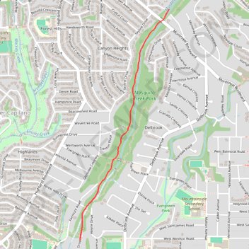 Mosquito Creek Park trail, distance, elevation, map, profile, GPS track