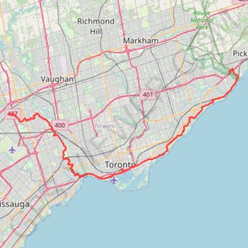 Brampton - Scarborough trail, distance, elevation, map, profile, GPS track