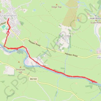 Grassington - River Wharfe trail, distance, elevation, map, profile, GPS track