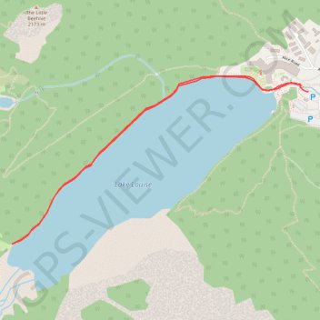 Lake Louise trail, distance, elevation, map, profile, GPS track