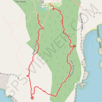 Port Orford Heads State Park Loop trail, distance, elevation, map, profile, GPS track