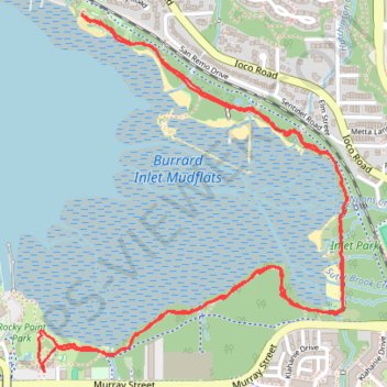Port Moody - Shoreline Trail trail, distance, elevation, map, profile, GPS track