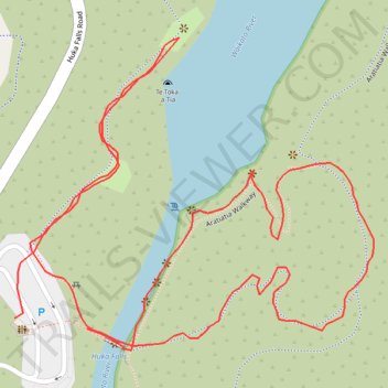 Huka Falls trail, distance, elevation, map, profile, GPS track