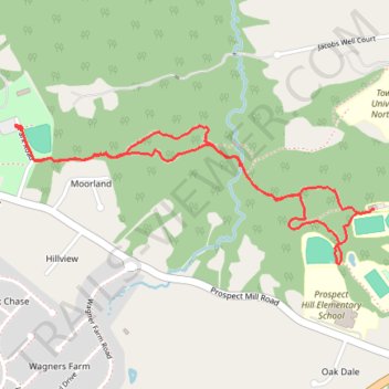 Prospect Mill Park to HCC Observatory via Walls-Cook Trail trail, distance, elevation, map, profile, GPS track
