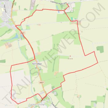 Caythorpe Court Loop trail, distance, elevation, map, profile, GPS track