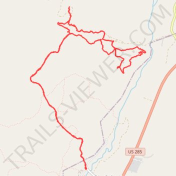 Several mica mines near Ojo Caliente trail, distance, elevation, map, profile, GPS track