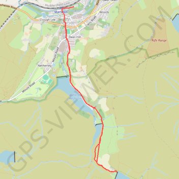 Kirklees Way from Marsden to Blakeley Reservoir trail, distance, elevation, map, profile, GPS track