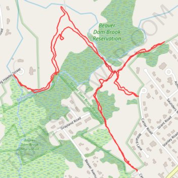 Beaver Dam Brook Reservation trail, distance, elevation, map, profile, GPS track