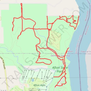 Afton State Park Trails trail, distance, elevation, map, profile, GPS track
