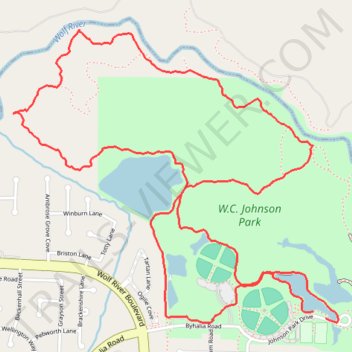 W.C. Johnson Park trail, distance, elevation, map, profile, GPS track