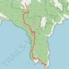 Car park to Cape Raul trail, distance, elevation, map, profile, GPS track