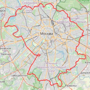 Moscow Green Route trail, distance, elevation, map, profile, GPS track