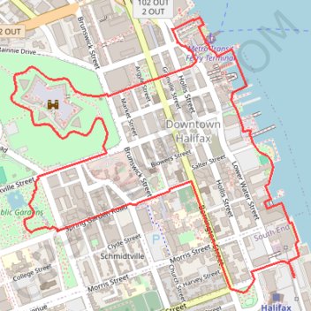 Halifax Loop trail, distance, elevation, map, profile, GPS track