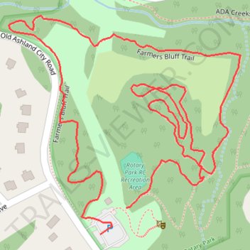 Farmers Bluff Trail trail, distance, elevation, map, profile, GPS track