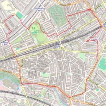 Queen's Park Loop trail, distance, elevation, map, profile, GPS track