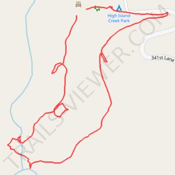 High Island Creek Park trail, distance, elevation, map, profile, GPS track